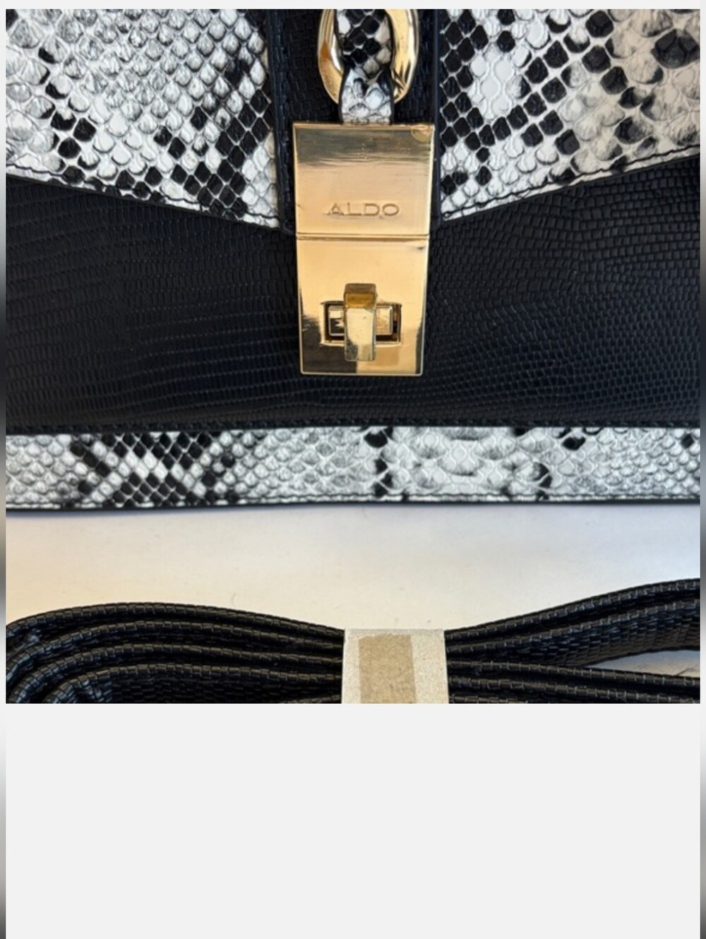 Aldo Top-Handle Python-Print Satchel/Crossbodywith Scarf Accent - Picture 3 of 4